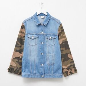 NWT French Connection Tyra Western Camo Jean Jacke